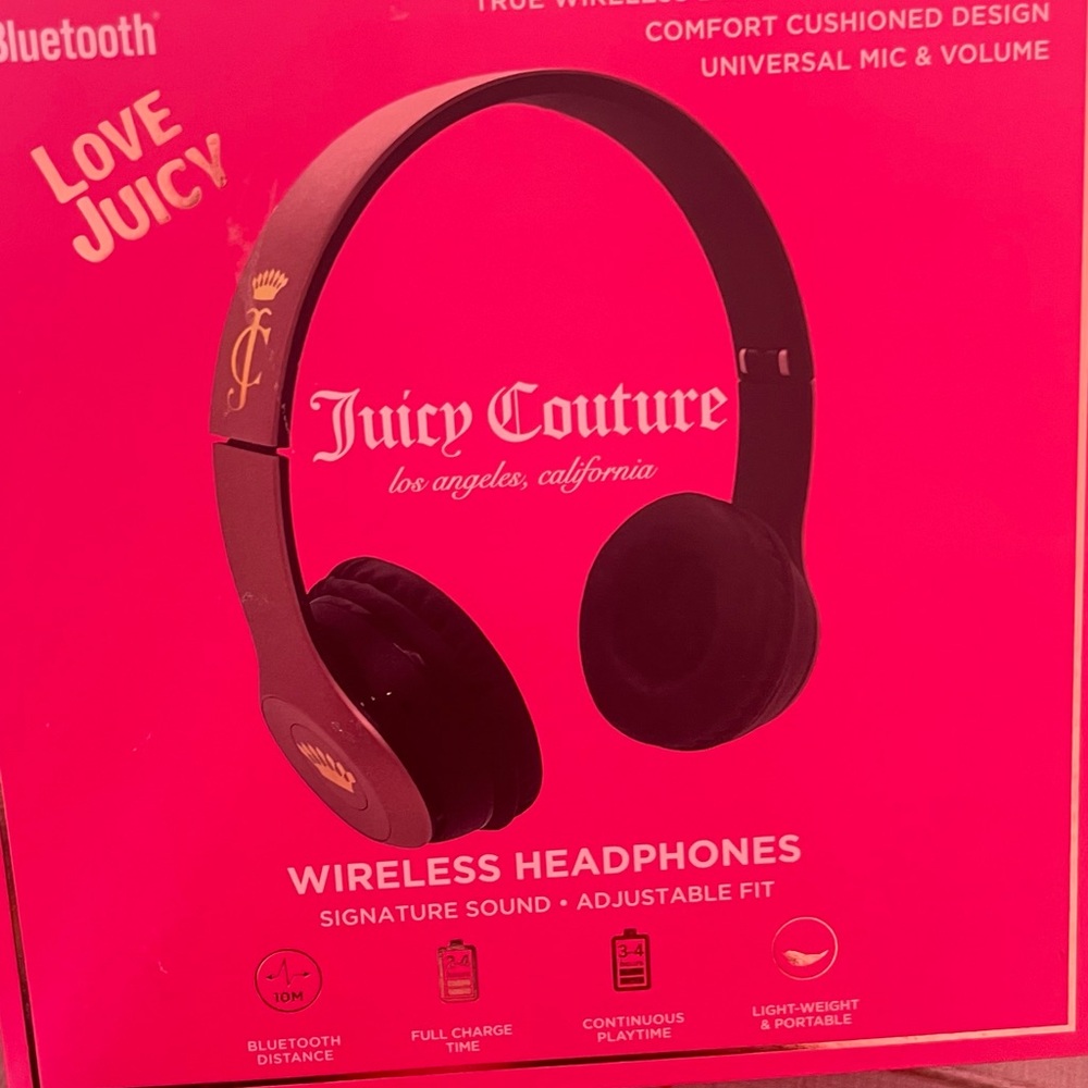 Juicy Couture Bluetooth Wireless Headphones Light Weight Bronze/rose